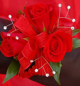 Red Sweetheart Rose Corsage - Red