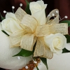 White Sweetheart Rose Corsage - Gold