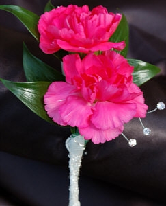 Hot Pink Mini Carnation Boutonniere - Ht Pink