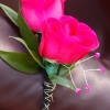 Hot Pink Sweetheart Rose Boutonniere - Ht Pink