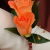 Orange Sweetheart Rose Boutonniere - Gold