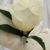 White Rose Boutonniere - White