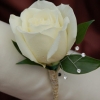 White Rose Boutonniere - Gold
