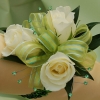 White Sweetheart Rose Corsage - Green