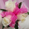 White Sweetheart Rose Corsage - Pink