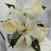 White Sweetheart Rose and White Orchid Corsage - White